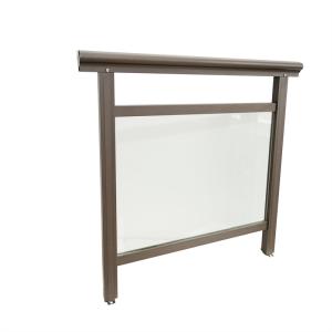 Quality Brown U Channel Aluminum Glass Railing Balustrade Floor Mounting wholesale