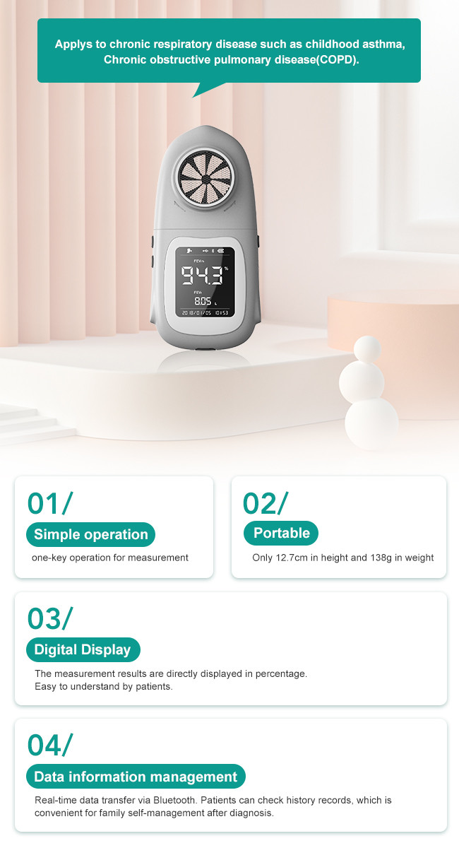 91mm Electronic Handheld Spirometer Micro 1 Handheld Spirometer