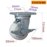 4 Inch Heavy Duty Casters 750kg Load Plate Mount Caster Wheels 784-26