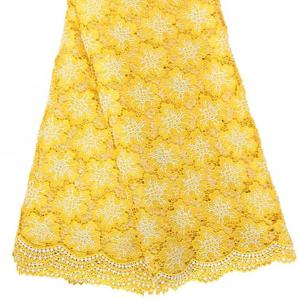 Quality Embroidery design bicolor wholesale african guipure chemical lace fabric yellow wholesale