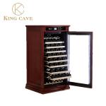 Glass Door American Oak Raw Materials Free Standing Wine Cabinet