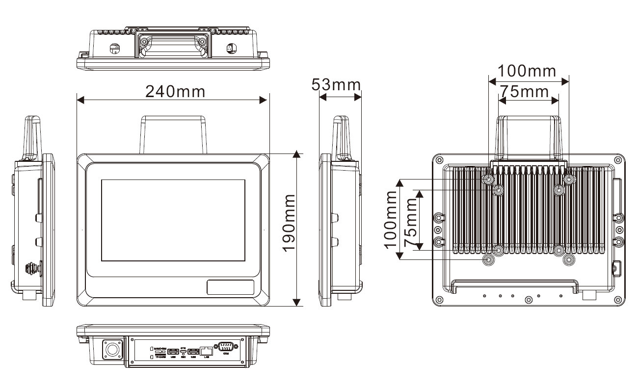 VT-640A Vehicle Mount Terminal Android 11 IP65 Protection for Forklift