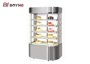 Quality Industrial Vertical Cake Display Fridge Stainless Steel 5 Layer Sliding Door Danfoss Compressor wholesale