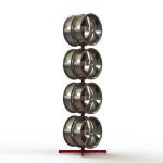 2 Sided Red Metal Floor Auto Parts Display Racks Knocked Down Base