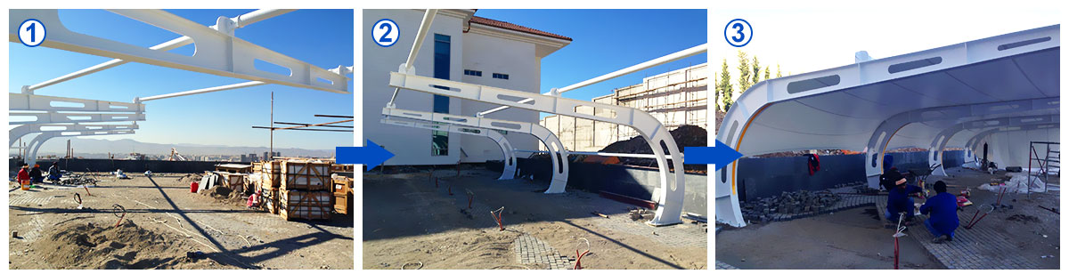 Heat Treated Metal Frame Carports for Car Parking in Weather Resistant Material