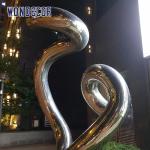 Large geometric circular tube rope stainless steel sculpture
