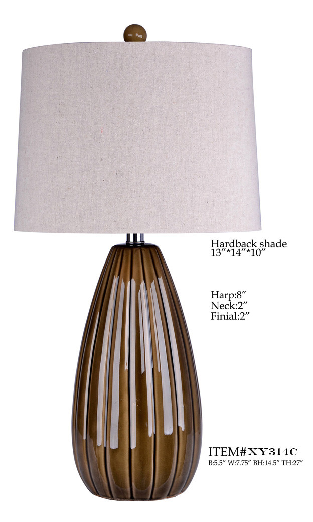 Porcelain Base Simple Modern Table Lamp TC White D14*27"