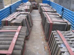 Quality Cement Mill Ball Mill Liners Mn18Cr2 Steel Casting Heat Treatment wholesale