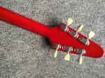 Red Unusual Shaped Flying V Electric Guitar,Rosewood Fingerboard