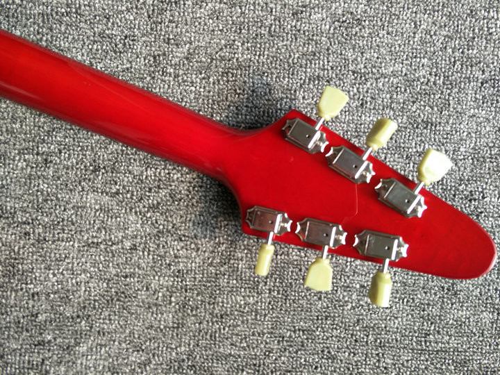 Red Unusual Shaped Flying V Electric Guitar,Rosewood Fingerboard