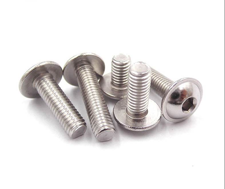 18-8 Stainless Steel Flanged Round Head Hex Drive Machine Screws Pan Head Socket Drive Screws with Wahser