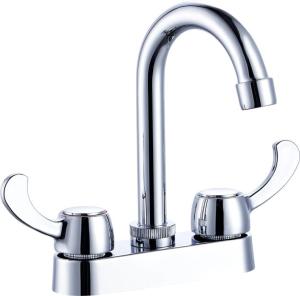 Quality Brass 4'' Centerset 2 Handle High Arc Bathroom Faucet In Chrome wholesale