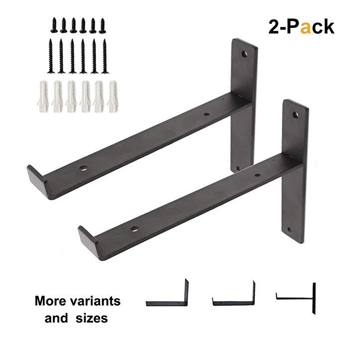 Scaffold Board Vintage T Lip Brackets with Included Hardware and Rear Stem 6''/ 15cm
