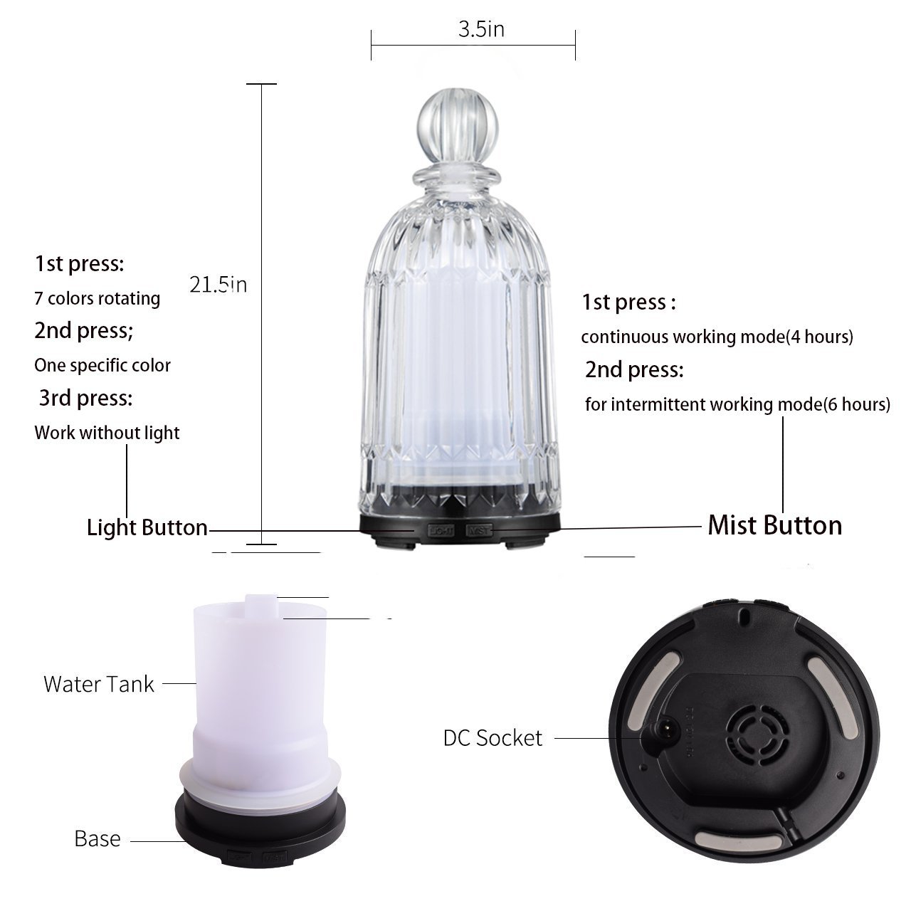 HOMEFISH OEM Dropshipping Multicolored 120ml Glass Humidifier Essential Oil Diffuseur Scent Diffuser Machine