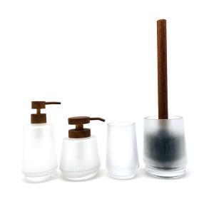 Quality Waterdrop shape Glass Bath countertop Set For Home hotel fogged white color wholesale