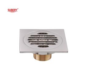 Quality Bathroom OEM Floor Waste Drain Brass Body Brass Cover wholesale