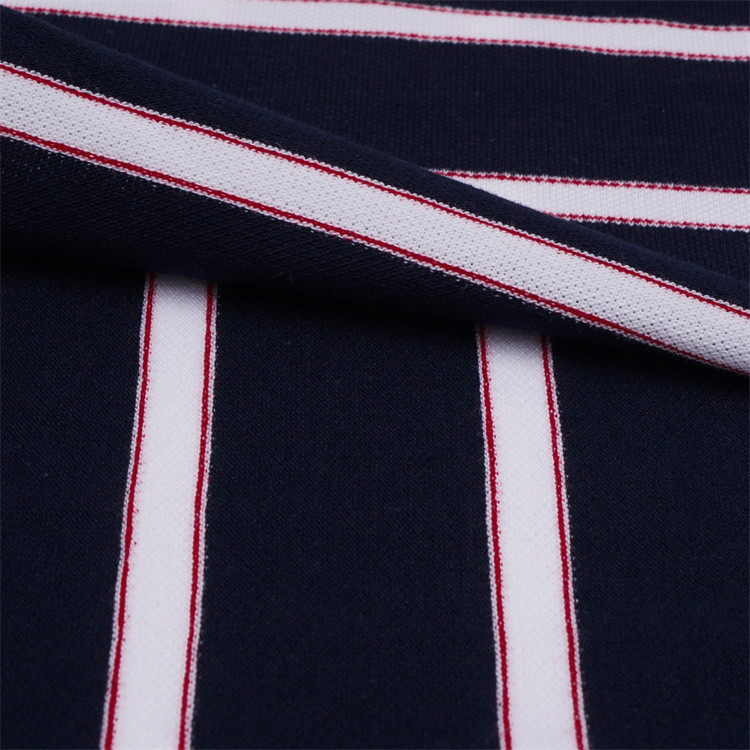 Breathable Durable Elastic And Strong Durable Striped Knit Fabric For T-Shirt