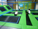 Large Size Trampoline Park Equipment Multi Function High Safety Low Maintenance