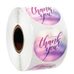 Thank You Round Sticker Labels Roll Waterproof With Logo Printing