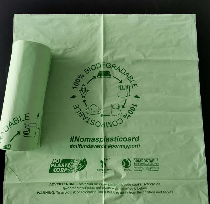100% Biodegradable Dustbin Bags Compostable Trash Liners PLA PBAT