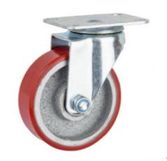 Quality 100mm Iron Wheels Polyurethane Casters Swivel Caster Wheels 100kg wholesale