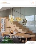 Post-modern Led Diamond Glass Pendant Lights restaurant Rhombic Polyhedron