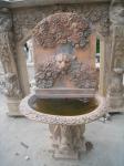 Flower Carved 4 Tier Stone Marble Pool Water Fountain