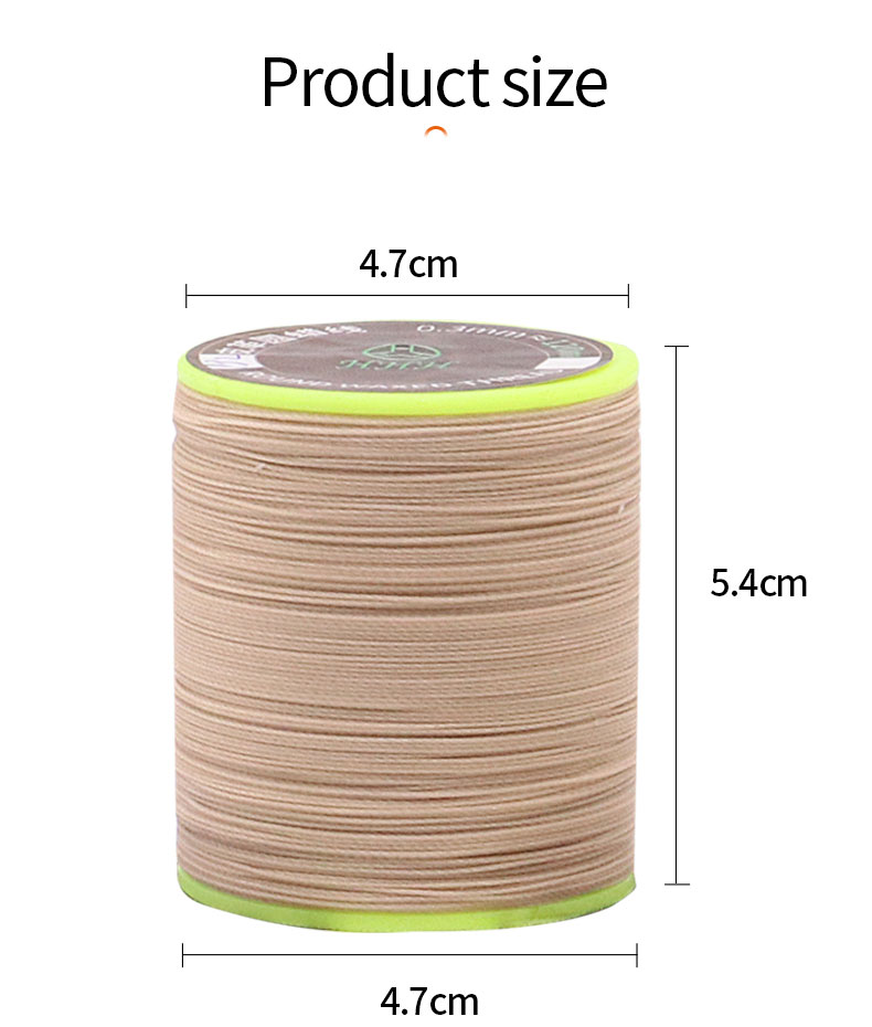0.65mm Round Wax Hand-sewn Waxed High Strength Cored Sewing Thread For Leather Sewing Polyester