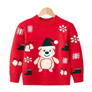 Quality Fashion Christmas Children's Pullovers Kids Girls Boys Knitted Crew Neck Christmas Sweaters wholesale