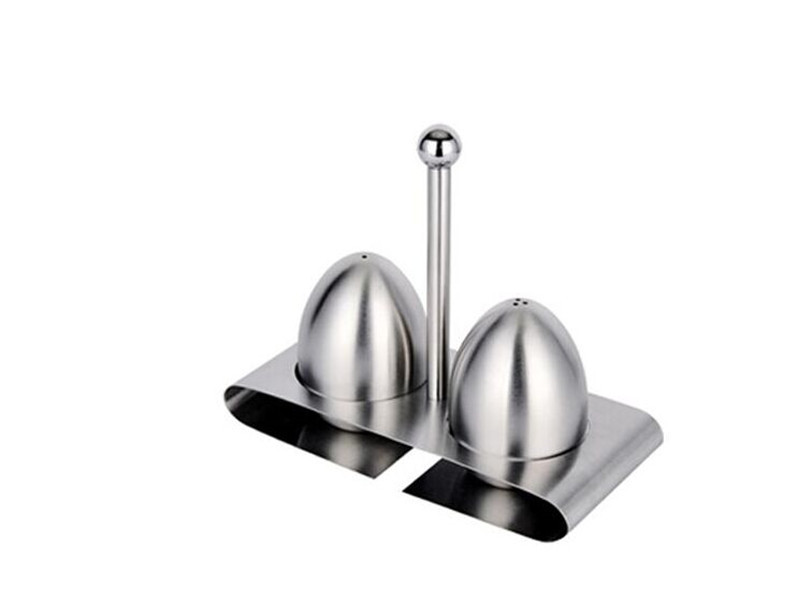 Toothpick Holder Seasoning Pot Stainless steel two-piece set Egg shape