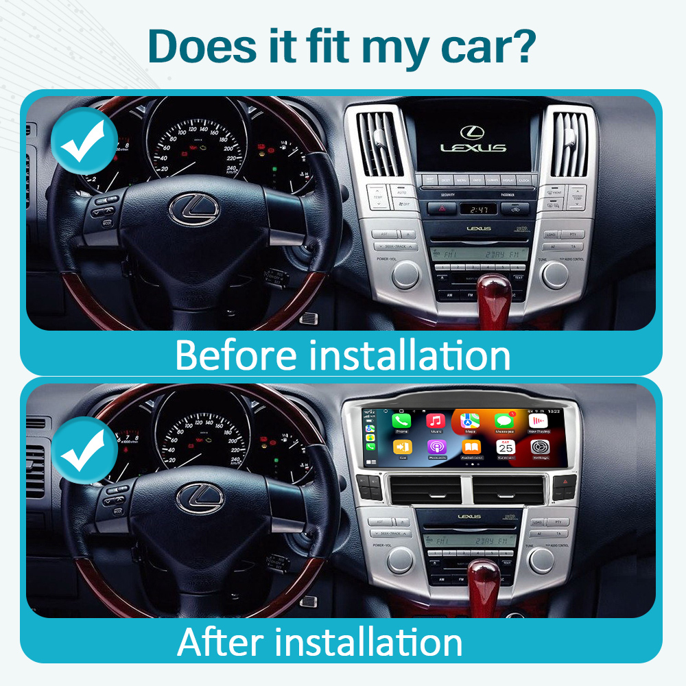 12.3 inch Android Head Unit For 2002-2007 Lexus RX330 Multimedia Player Auto Stereo GPS Navigation wireless Carplay