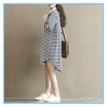 Polo Shirt Design Winter Korean Striped Dresses New Fashion Lady Dress