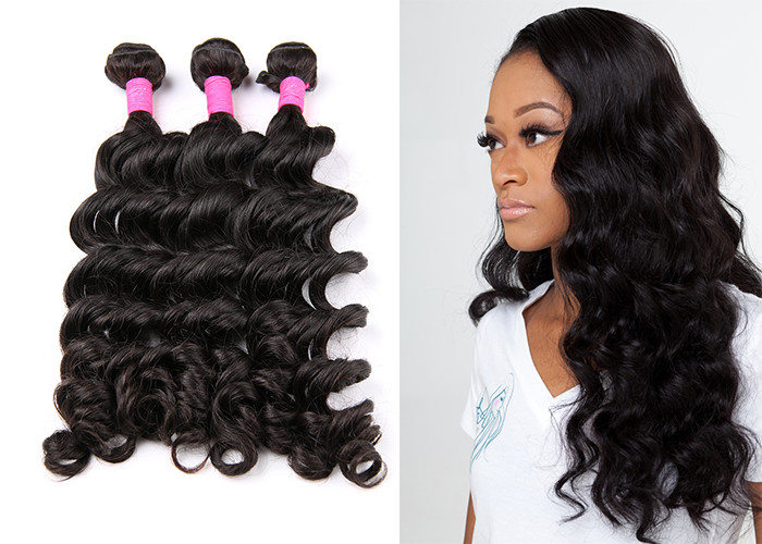Brand New Non Remy Brazilian Virgin Human Hair Extensions Big Curly , Real Human Hair Weave