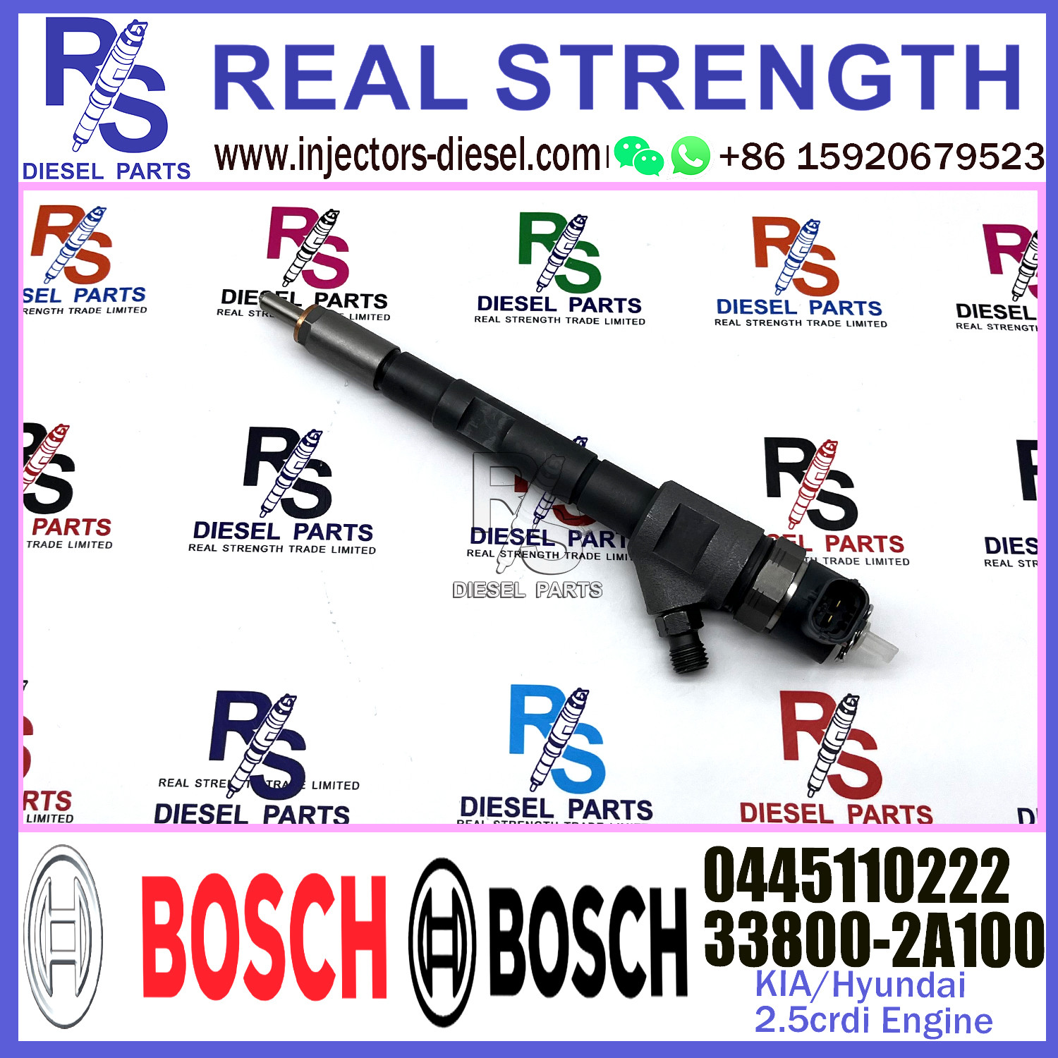 Diesel Fuel Common Rail Injector 0445110222 0986435160 0445110223 33800-2A100 33800-2A110 For KIA/HYUNDAI 1.5CRDi Engine