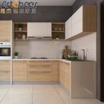 Minimalist Style Custom Solid Wood Kitchen Cabinets with Pure Acrylic Countertop