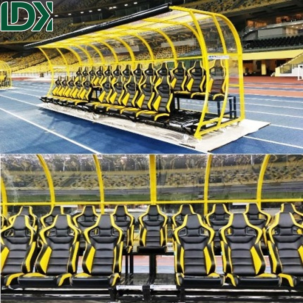 Portable Dual-Row Folding Substitute Bench For Football Field Player Seating Solution