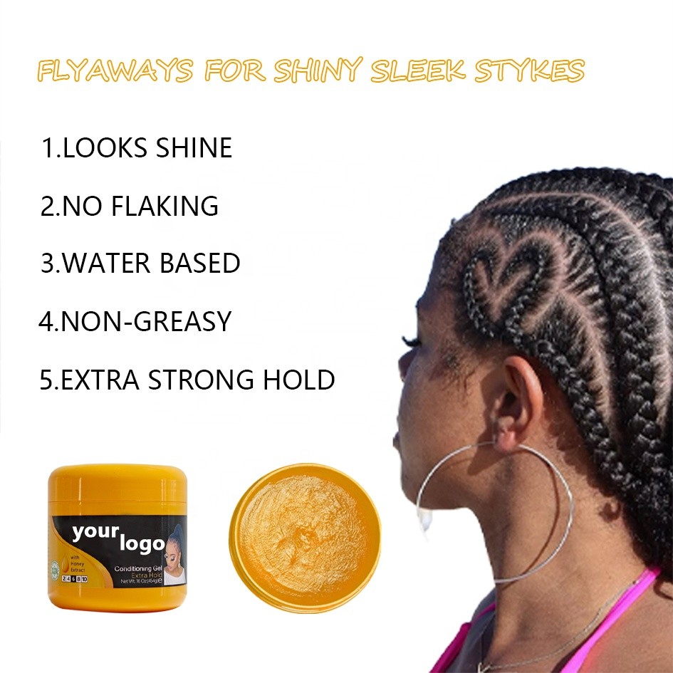 Shine Jam Styling Gel Strong Hold No Residue Edge Control Gel For African Hair Loc Braiding Gel No Flakes