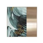 Dark Green Metallic Sandstone Painting Hotel Lobby Commercial Interior Mural