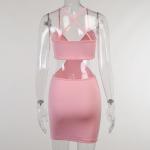 Low Cut Halter Suspender Sexy Women Dresses 61cm