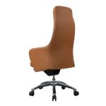 Aluminum Brown Ergonomic Office Leather Chair 70mm Gas Spring Executive Mesh