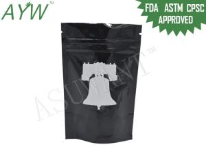 Quality Doypack Smell Proof Zipper Bags Stand Up Black Plastic For Medicine Storage wholesale