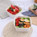 Disposable Biodegradable Square Paper Bowl White 750ml For Noodle Rice Hot Food
