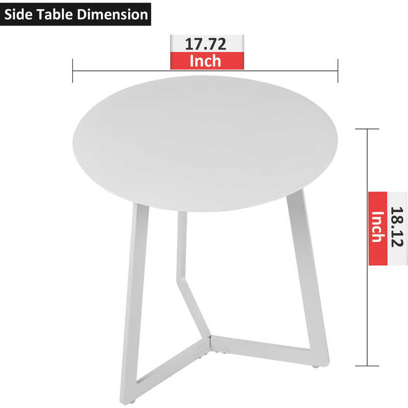 18.12inch High Tomile Small Round End Tables For Living Room