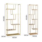 Modern Light Luxury Stainless Bookshelf Steel Office Display Floor Bookcase