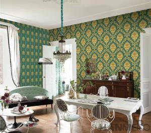 Quality PVC Wallpaper Damask Chinese Wallcovering Vendor European Style Room Sofa Background wholesale
