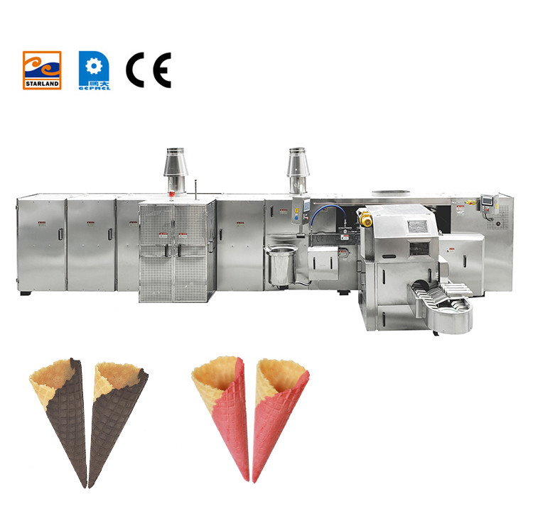 Fully Auto Multifunction Ice Cream Cone Production Line 35 Cast Iron Baking Templates