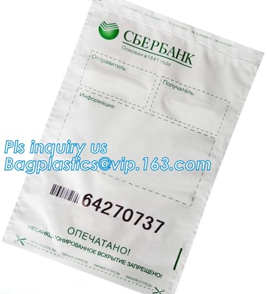 Opaque Tamper Evident Sealing Plastic Bank Money Steb Security Bag / Custom Self Adhesive Plastic Courier Bag, bagease