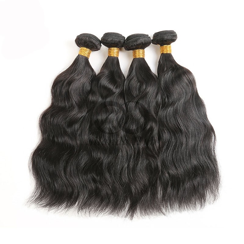 Natural Black Natural Wave Remy Human Hair Bundles Sew In Weave Bundles Brazilian Bundle Deals