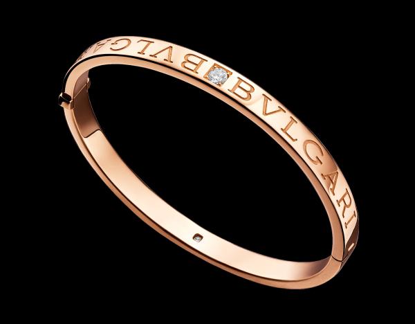 bracelet in 18 kt pink gold with diamonds Also available in white and yellow