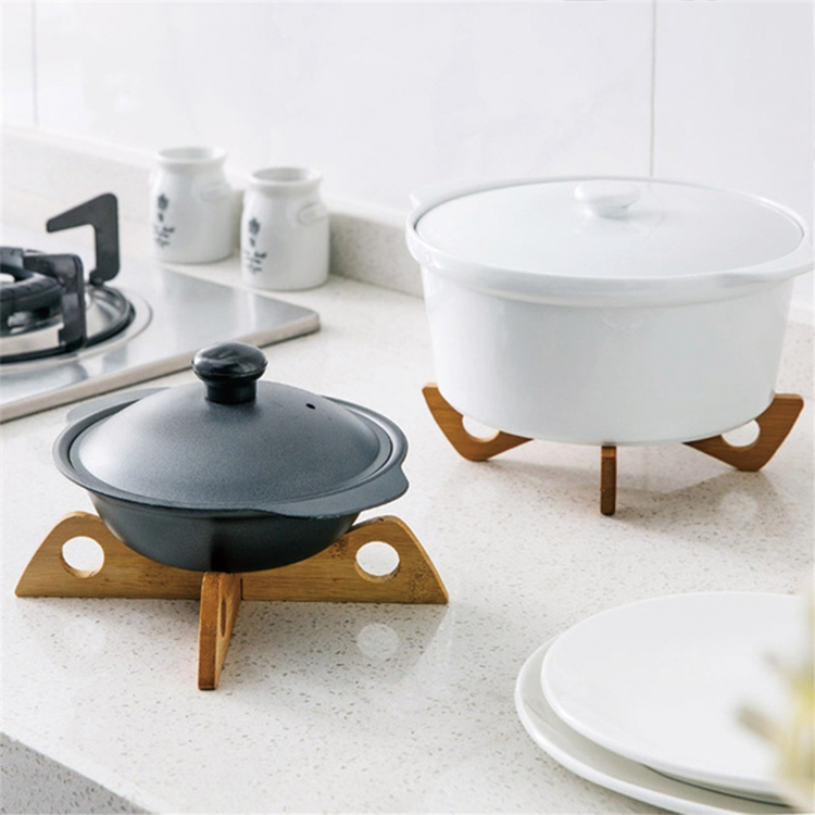 Detachable Sustainable Kitchen Tableware Bamboo Plate Holder Multifunctional